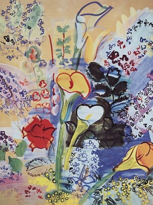 RAOUL DUFY,'BOUQUET OF ARUM FLOWERS,1939' RARE AUTHENTIC 1999 ART