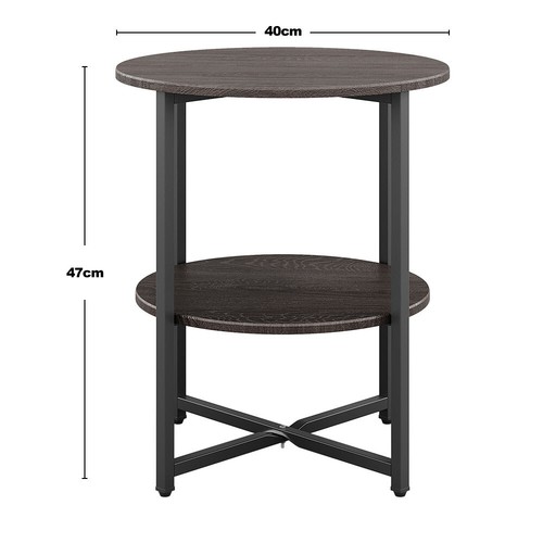 2/3 Tiers Round Bedroom Bedside Cabinet Furniture Storage Nightstand Side Table - Picture 20 of 29