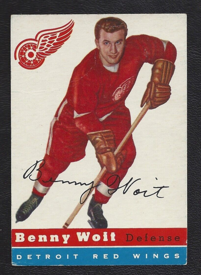 Benny Woit #9 Hockey Cards 1954 Topps trading card — raw and PSA graded price guide