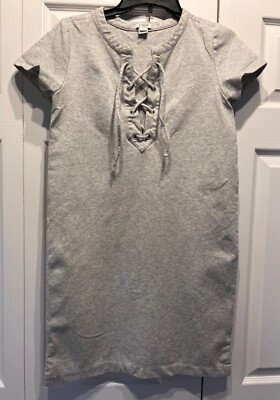 J Crew Gray Factory Lace Up T-Shirt Dress Gray Women's Size XS | eBay