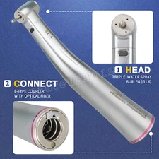 Dental LED 1:5 increasing Fiber Optic Contra Angle Handpiece for NSK Red Ring CE