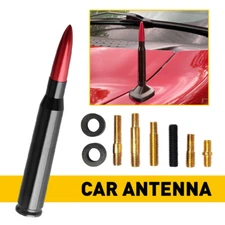 Bullet Antenna 50 Cal Caliber Black Red For Chevy GMC Truck Suv Silverado Sierra