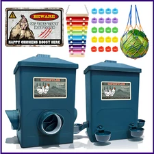 Automatic Port Chicken Feeder and Cup Waterer Set - Chicken Coop Accessories