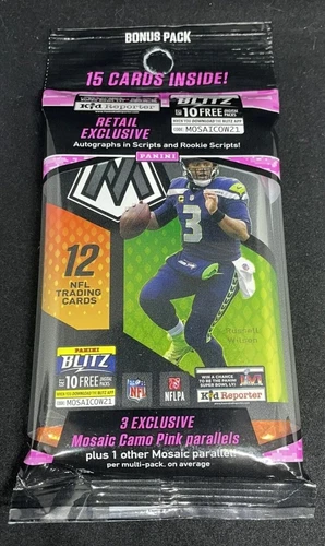 2021 Panini Mosaic NFL Football Cello Pack 15 Cards Brand New Factory Sealed 
