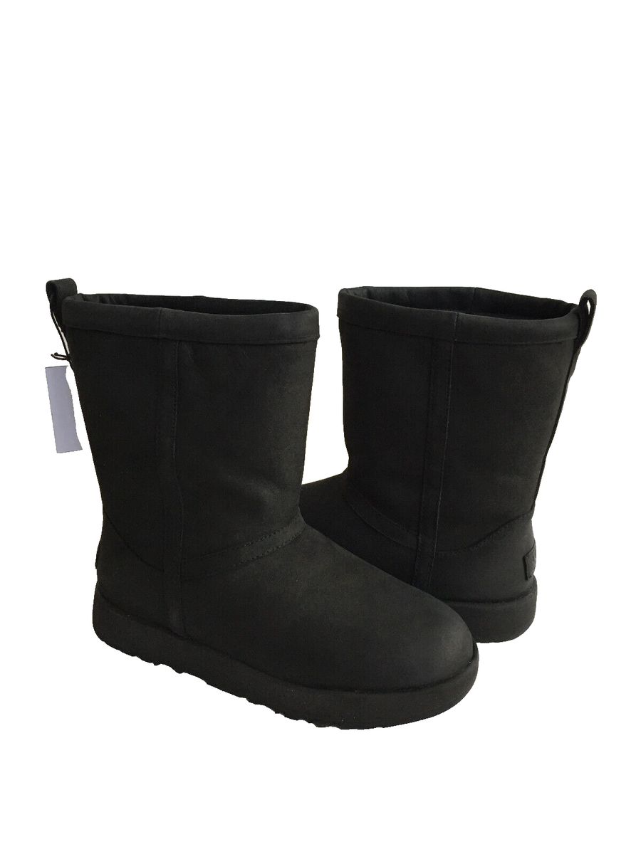 UGG CLASSIC SHORT LEATHER WATERPROOF BLACK BOOTS US 6.5 / EU 37.5