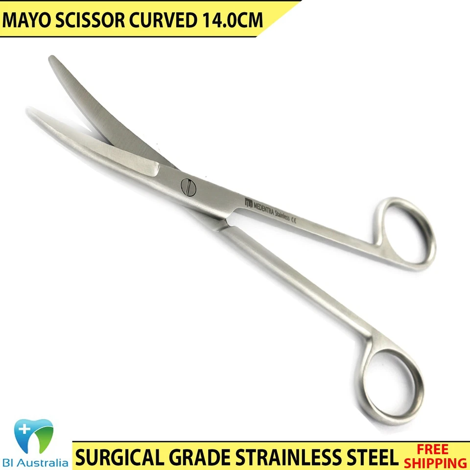 Instrumentos quirúrgicos de cirugía quirúrgica médica curvada con tijera dental Mayo de 14 cm Foto 4 de 4