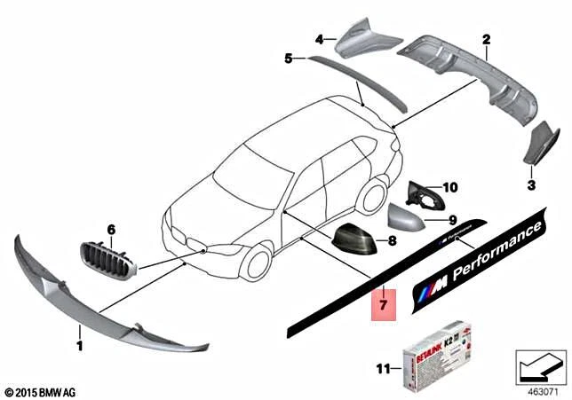 Genuine BMW X5 X6 F15 F16 X5 25d 25dX Foil Side Sill Left / Right 