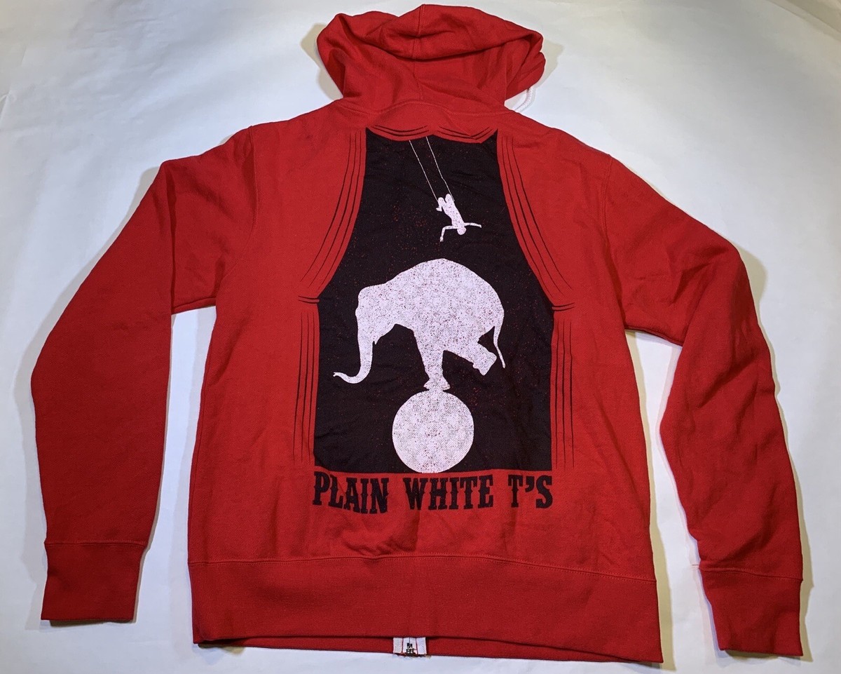 Plain White T's Red Graphic Zip Up Hoodie Sz M | eBay