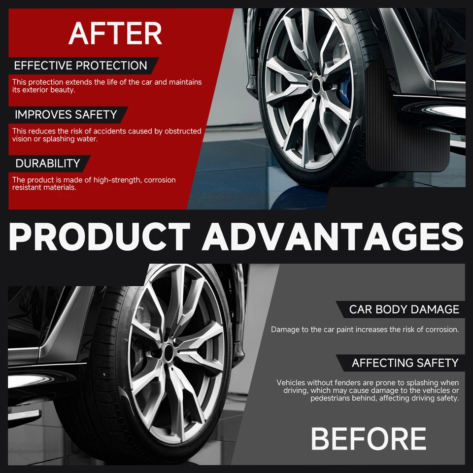 4x Car Mud Flaps Splash Mud Guards Mudflaps For Dodge W100 W200 D100 D200 D300 - Изображение 3 из 4