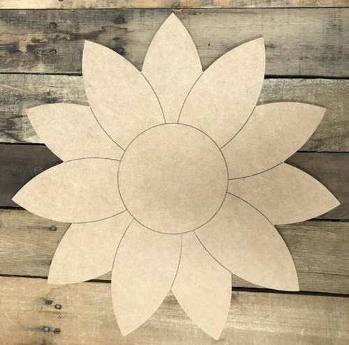 Unvollendet Zum Selbermachen Holz Sonnenblumenausschnitt - Malen Sie Ihr eigenes Frühlingsschild - Bild 1 von 4