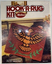 VINTAGE Malina Hook A Rug Kit Latch Hook Eagle And Olive Branch USA Patriotic