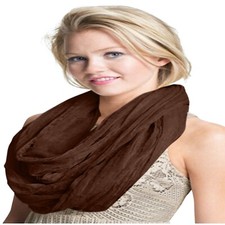 Chocolate Brown Mobius Infinity Scarf Snood Circular Tube Cowl Shawl Pashmina
