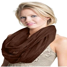 Chocolate Brown Mobius Infinity Scarf Snood Circular Tube Cowl Shawl Pashmina