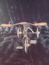 Vintage Miniature Doll Display Tricycle Metal And Wood