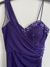 XSCAP by Joanna Chen Purple Evening Gown with Embellishments