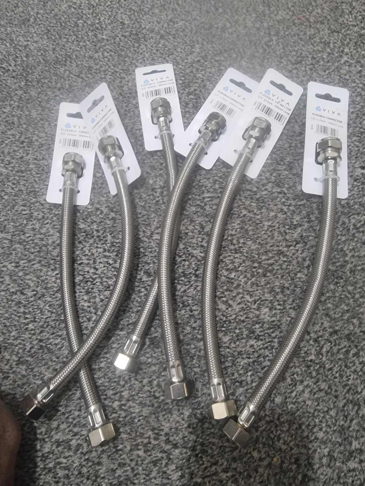 300mm x 1/2"" BSP x 15mm Compression Fitting Tap Connectors Flexi Pipes joblot