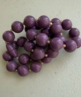 Vintage 80s Retro Purple Bead Necklace Mauve 18.5 Inch Gold Tome Spacers — photo 2