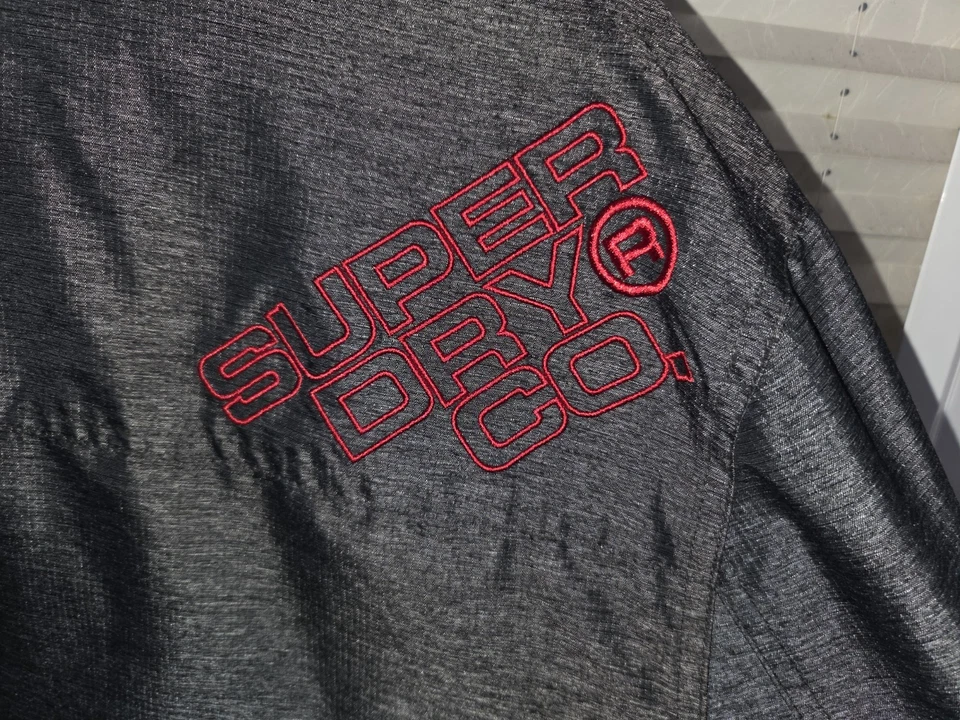 Mens XXXL 4XL Superdry Grey Marl Windattacker Jacket. Red Trim. Good Used Cond - Image 4 of 4