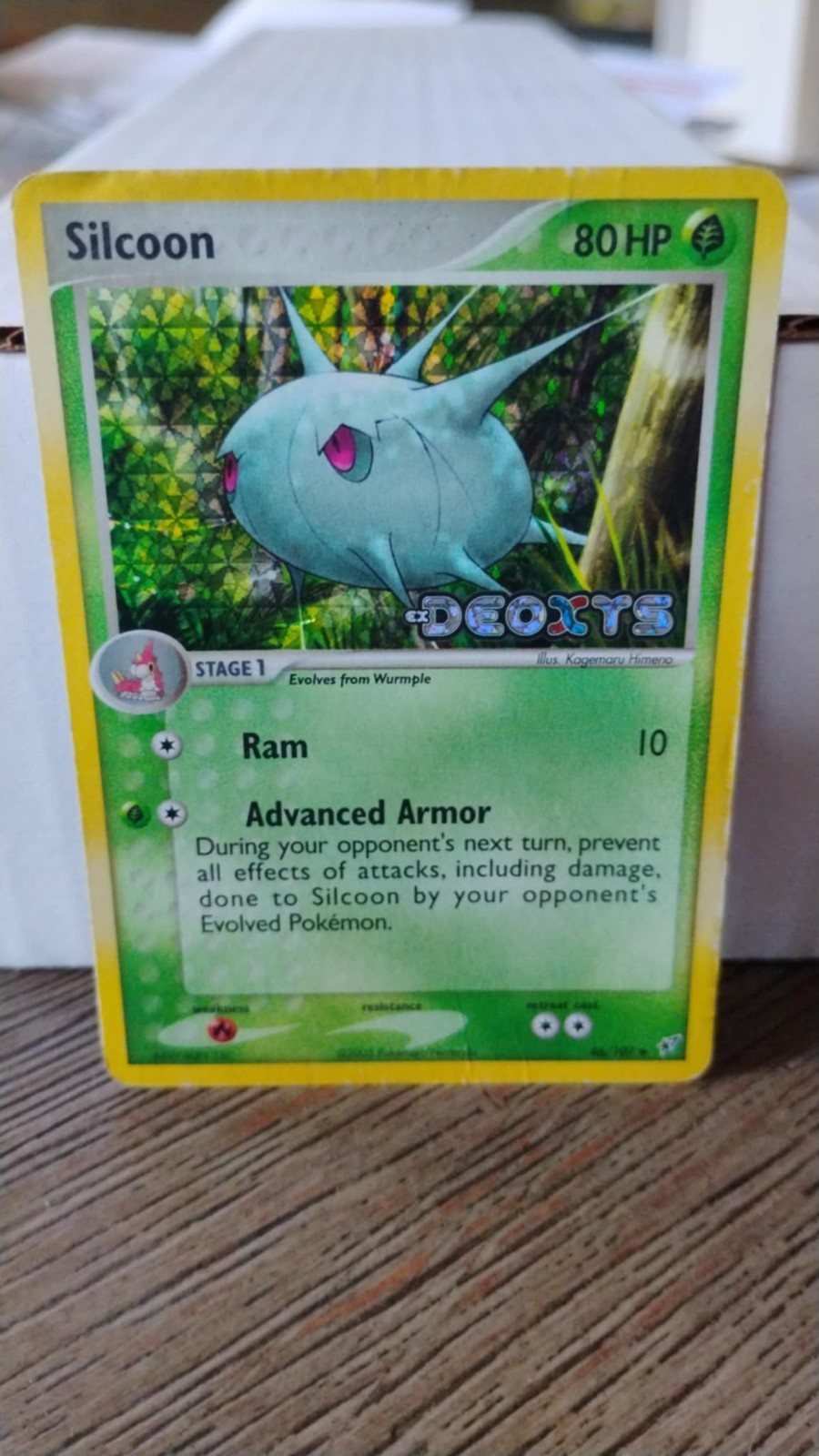 SILCOON EX Deoxys Stamped POKEMON Holo 2005 Trading Card 46/107 TCG
