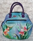 Anuschka Leather Hand-Painted Peacock Handbag #27629-- L?k! ?