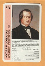 Andrew Johnson Smithsonian Rummy Playing Card Tennessee