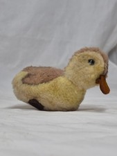 Vintage 4.5" Wool Duckling w/Button Glass Eyes Steiff Germany c1940s-1960s