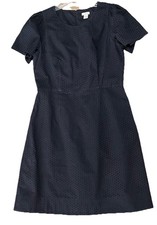 J. Crew 4 Eyelet Dress Black Flutter Sleeve Short Dress Classic Preppy Goth