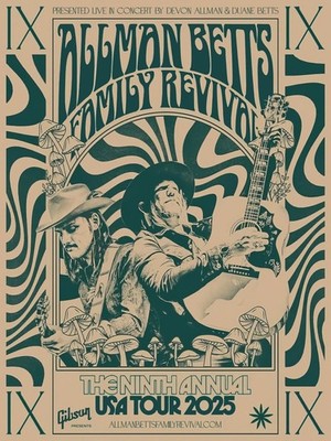 Allman Betts Family Revival USA Tour 2025 Vintage Poster