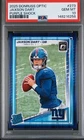 2025 Donruss Optic Jaxson Dart Purple Shock #273 PSA 10. POP 1 New York Giants