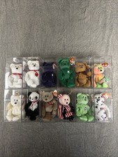 Vintage TY Beanie Babies Plush Toy Collection Lot Of 12 Mint Condition W/ Cases