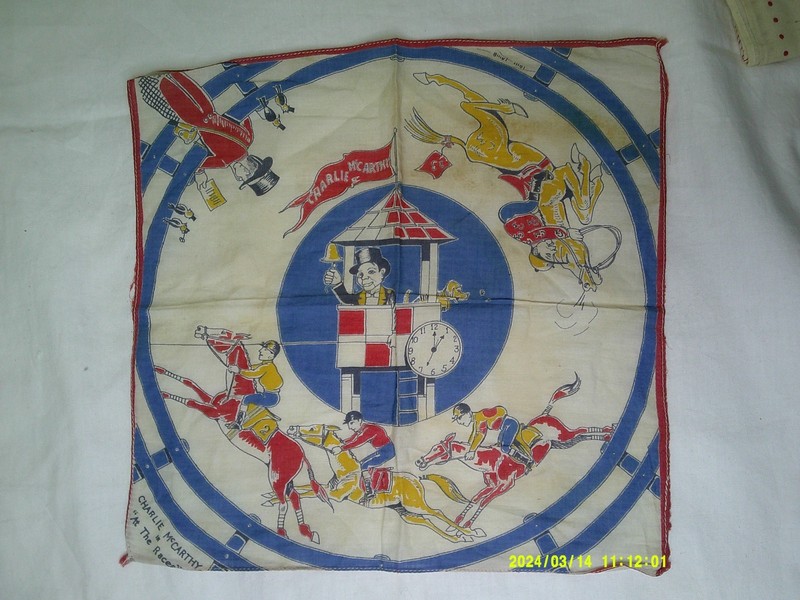 RARE CHARLIE McCARTHY SCARF/HANKERCHIEF