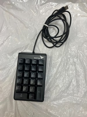 Number Pad, ROTTAY Mechanical USB Wired Numeric Keypad 22-KEY Blue LED Backlit