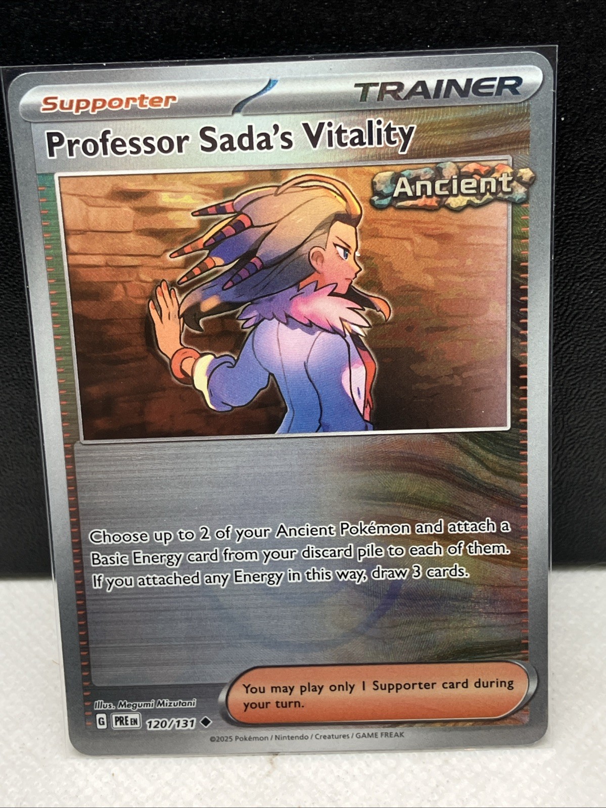 Professor Sada's Vitality 120/131 Prismatic Evolutions Regular Reverse Holo NM