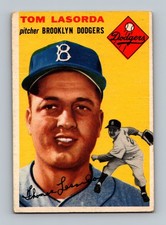 1954 Topps #132 Tommy Lasorda Rookie VG-VGEX Vintage HOF RC Baseball Card. rookie card picture