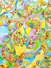 Original Artwork Abstract Watercolor Painting on Paper Art Signed Home Decor