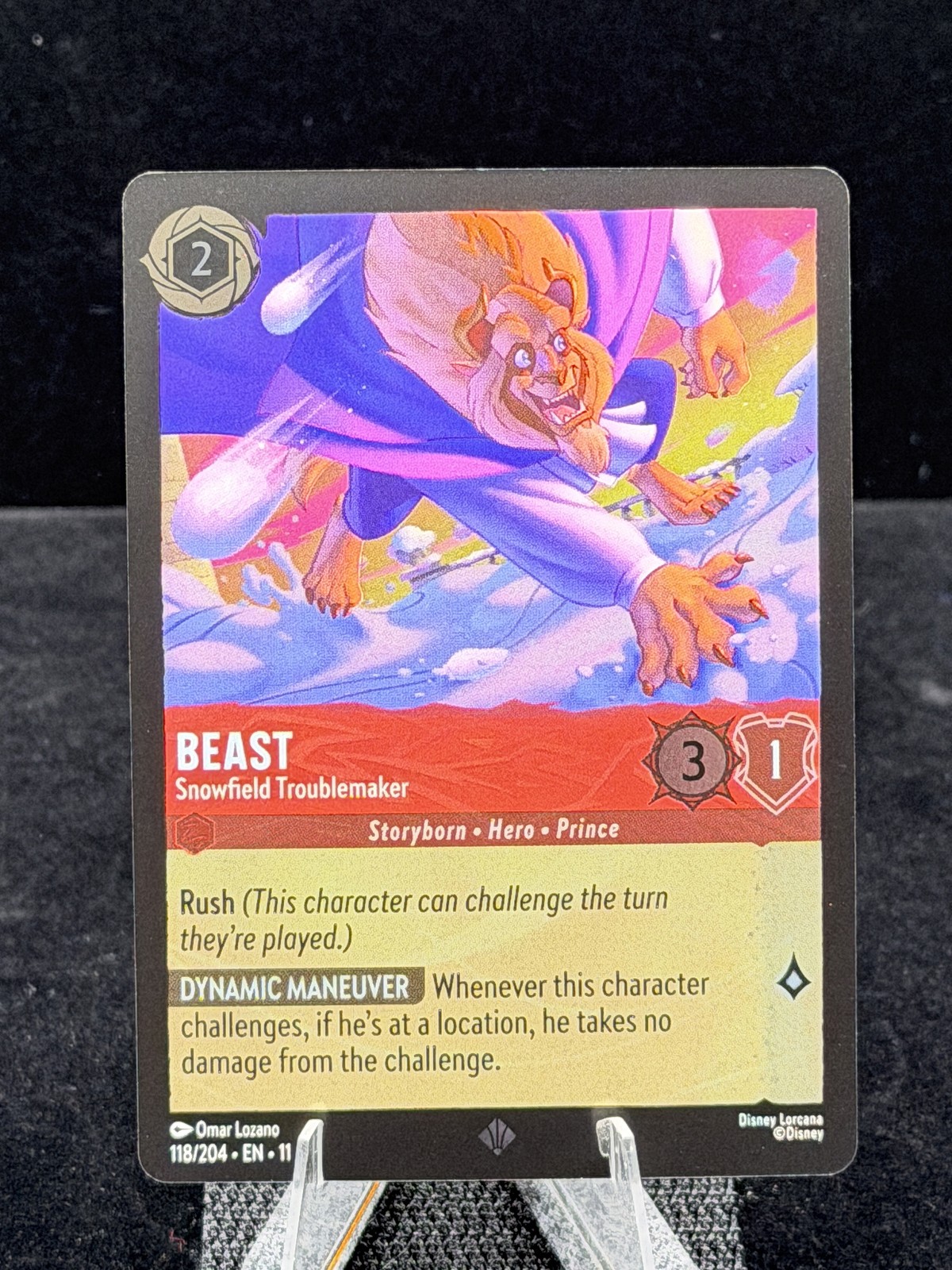 Disney Lorcana-Winterspell-Beast-Snowfield Troublemaker-#118-Cold Foil-M/NM