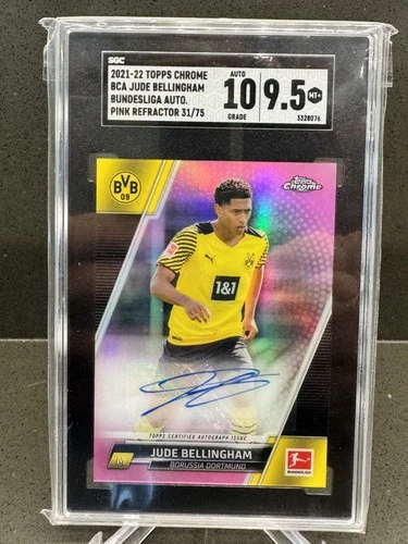 2021-22 Topps Chrome Bundesliga Jude Bellingham Pink /75 Auto SGC 9.5 Auto 10🔥