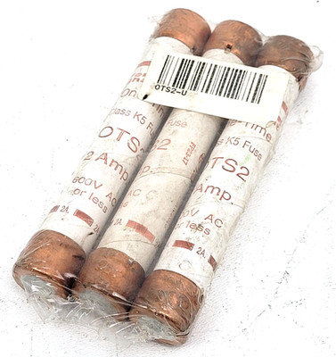 Lot of 3 - OTS2 Ferraz Shawmut 2 Amp Fuse Class K5 - Next Day Option