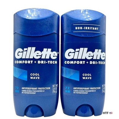 Gillette Cool Wave Antiperspirant Deodorant Invisible Solid 3.4 oz 2 Pack 02/23