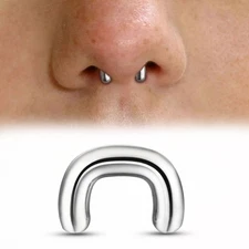 1PC 16G-8G ASTM F136 Titanium U Horseshoe Staple Nose Rings Studs Septum Retaine