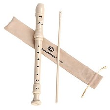 Soprano Recorder Instrument for Kids Student - 8 hole German-style Beige ABS 