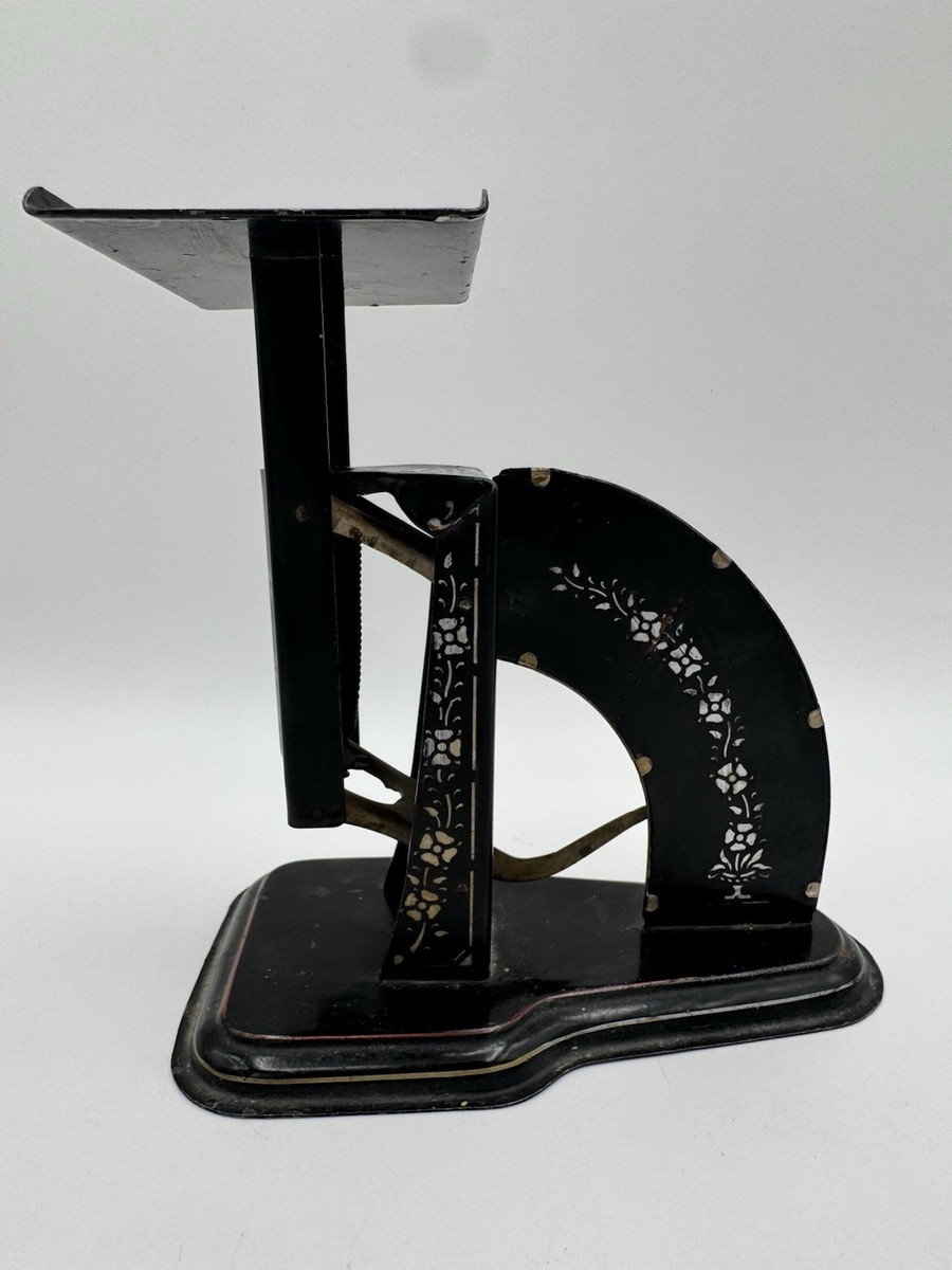 Antique Triner Postal Scale Japanned Metal Floral Chicago USA Pat
