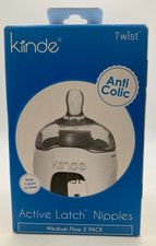 Kiinde Twist Active Latch Nipples Slow Flow 2 Pack Anti Colic NEW Sealed