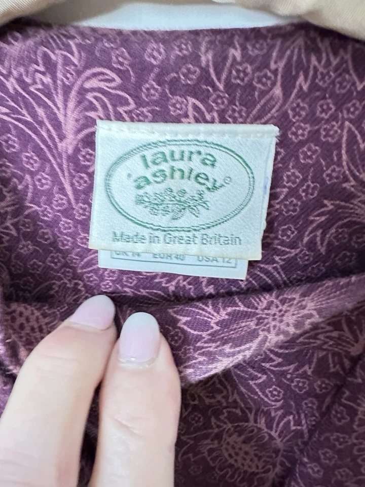 Vestido midi vintage años 80 Laura Ashley eduardiano cintura caída cuello marinero hecho en casa  Foto 4 de 4