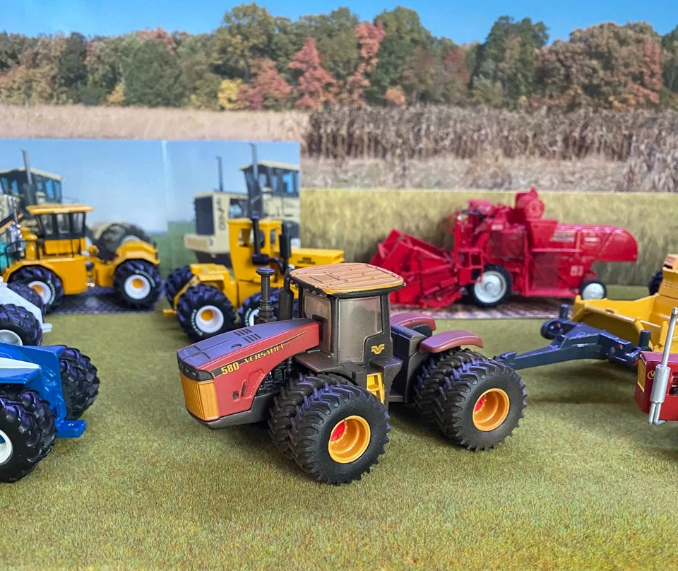 Eight 1-64 premium 4 WD tractors & One 1-43 MF 830 open station vintage combine - Image 3 of 4