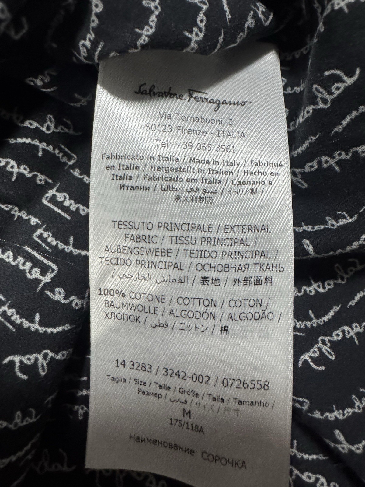 Salvatore Ferragamo Script Logo Button Shirt Blac… - image 6