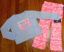 UNDER ARMOUR AUTHENTIC TODDLERS GIRLS ORIGINAL NEW 2Pc SPORT SET Size 4T, NWT