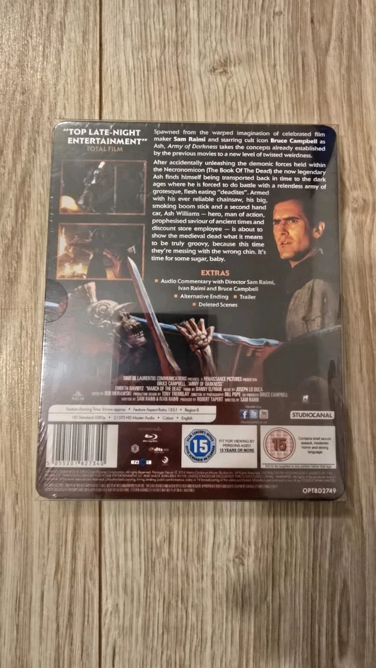 ARMY OF DARKNESS UK LIMITED EDITION BLU RAY STEELBOOK. 5055201827340 New Sealed - Image 2 of 2