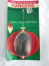 Vtg EXTRA LONG Christmas Ornament Hangers Hooks NEW in Pkg Made in USA 1970