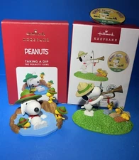 SNOOPY BEAGLE SCOUTS HALLMARK ORNAMENT SET 2 LOT -*MINT* NEW!!